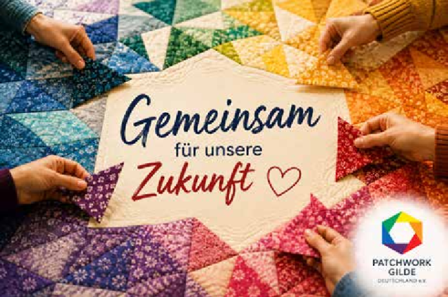 KI-generiert mit Chat GPT (Open AI), unter Verwendung des Logos der Patchwork Gilde Deutschland e.V. 