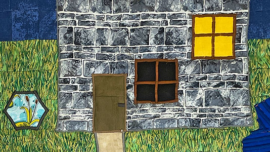 Hannah Roth, „Haus bei Nacht“, 40 x 40 cm, Detail