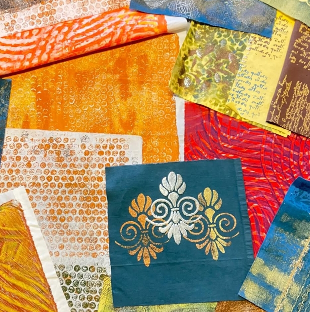 Klönschnack mit Stoff und Farben