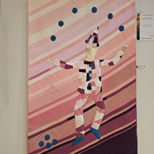 Jongleur, 120 x 180, masch.genäht, handappliziert, -gequiltet