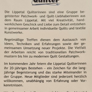 Blick in die Ausstellung - Lippetal Quilter - Weiße Schätze & Farbklecks