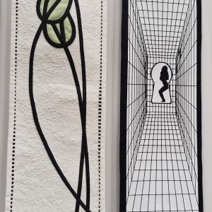 Blick in die Ausstellung - QuilThuer - ...einfach nur schwarz-weiss