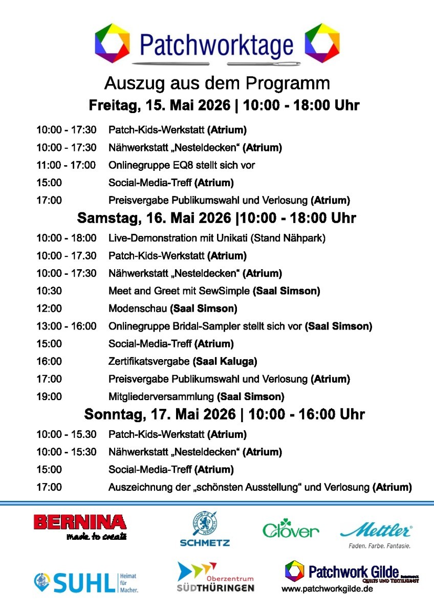 Programm Patchworktage 2026