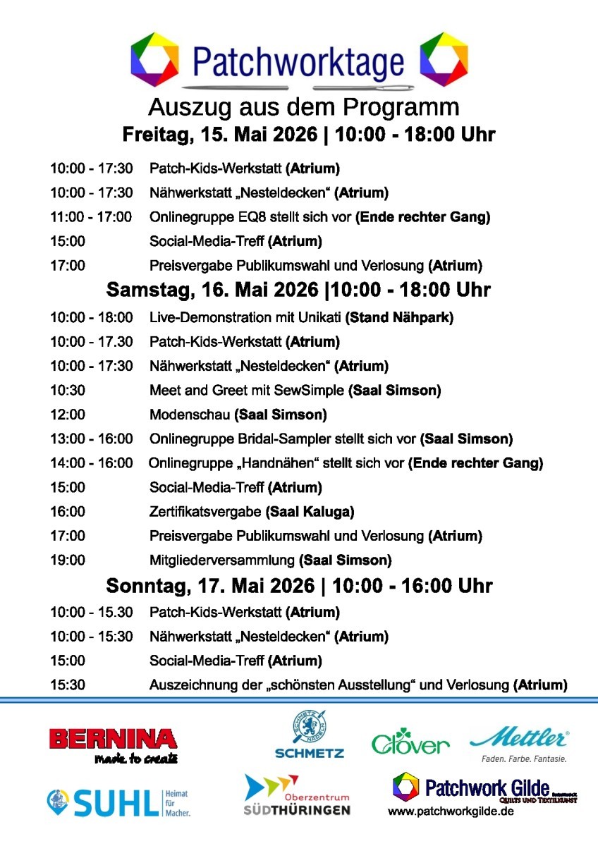 Programm Patchworktage 2026