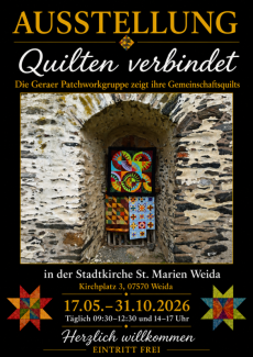 Quilt-Ausstellung Patchworkgruppe Gera Wida 2026