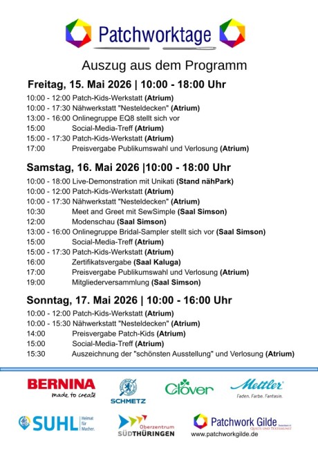 Programm Patchworktage 2026