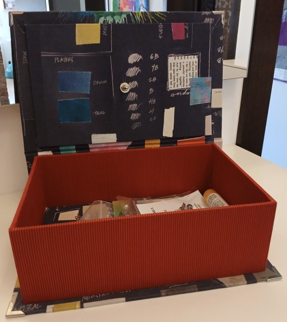 Stoffbezogene Box von innen von Annette Rußwinkel
